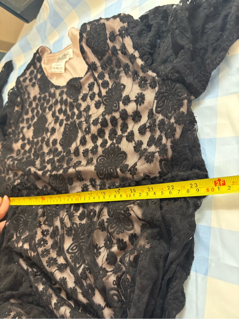 #Black Floral Lace Dress-Long Sleeve Tiered #FairyGoth #Sophisticated #Mystical - Picture 10 of 15